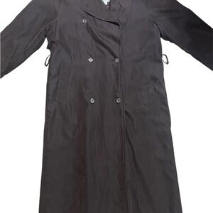 4 - London Fog Long Double-Breasted Trench Coat in Dark Brown Vintage